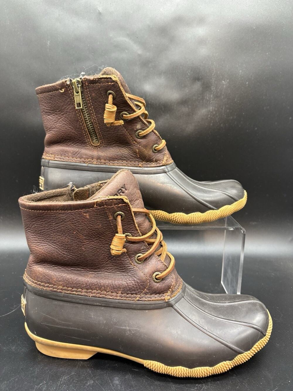 Sperry Top Sider Women's Brown Waterproof Leather Duck Boot Size 7 STS91176